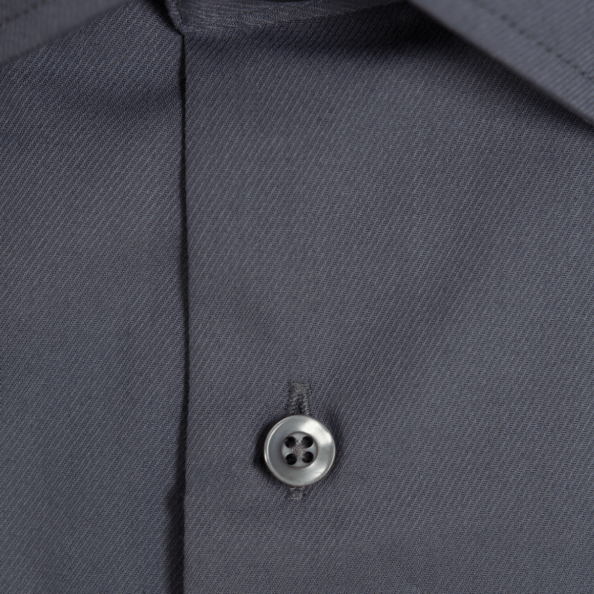 Boulvandre Mens Slim Fit Scuzzatti Twill Weave Shirt in Charcoal