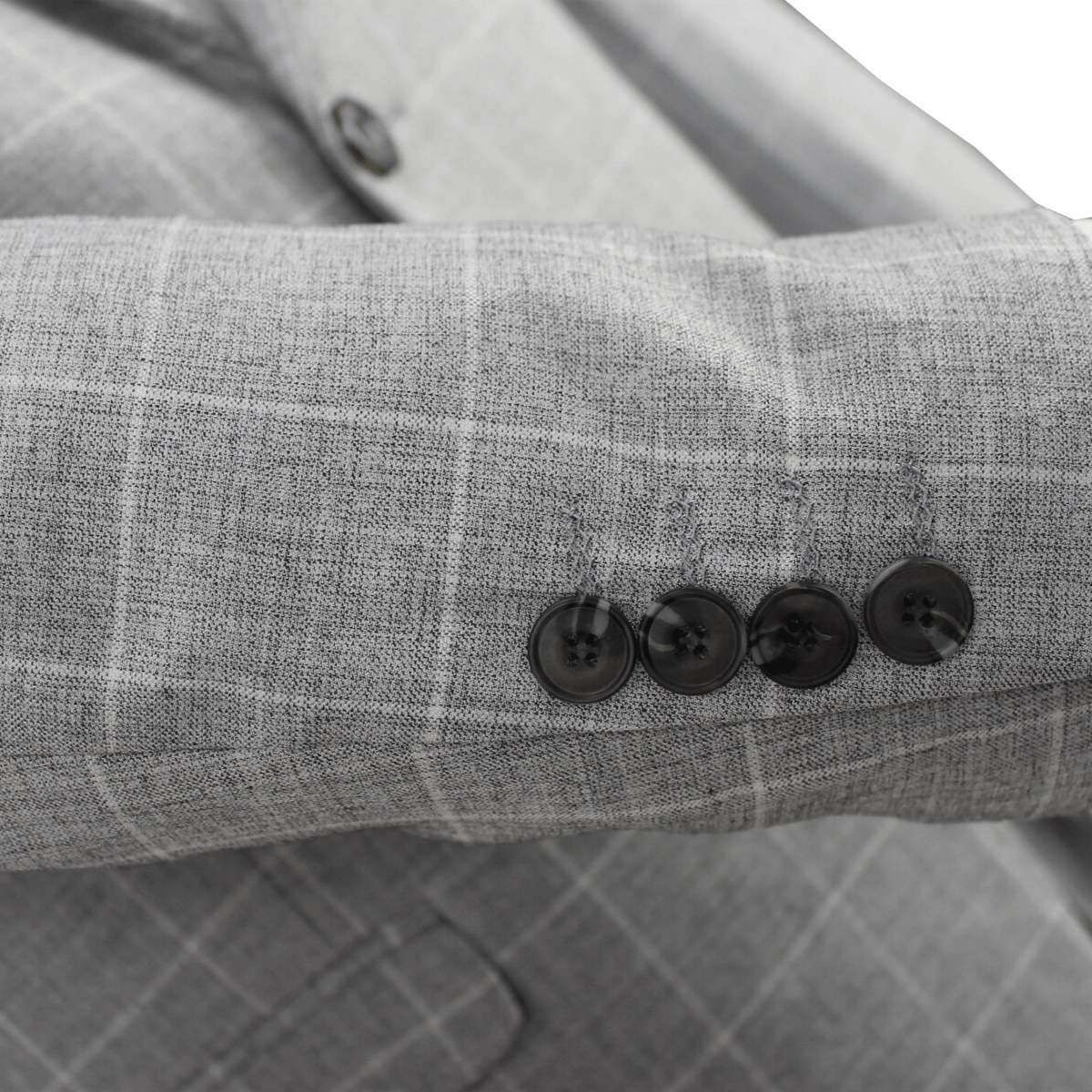 Boulvandre Mens Slim Fit Scuzzatti Checkered Suit in Silver Big Man