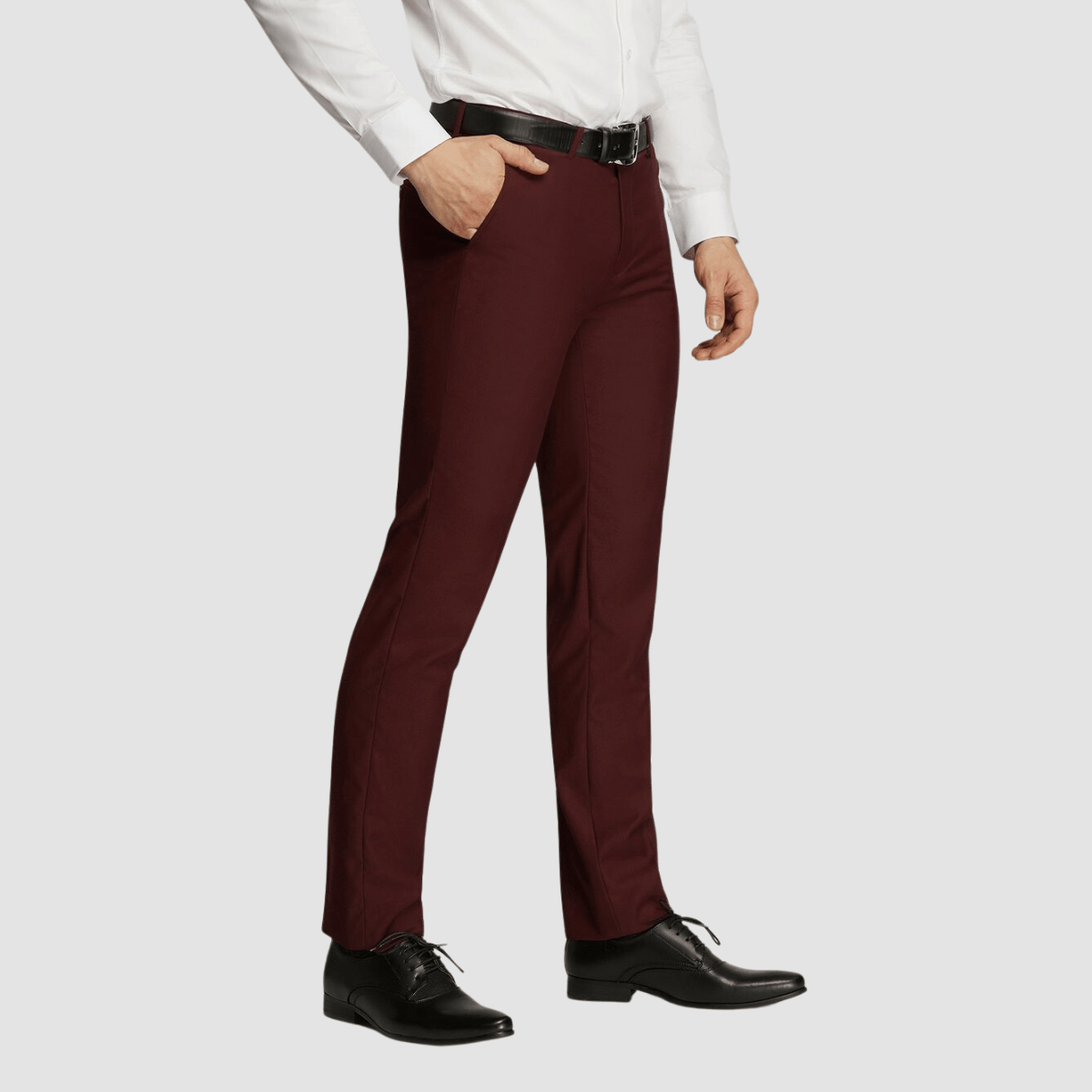 Boulvandre Mens Slim Fit Scuzzatti Suit in Maroon