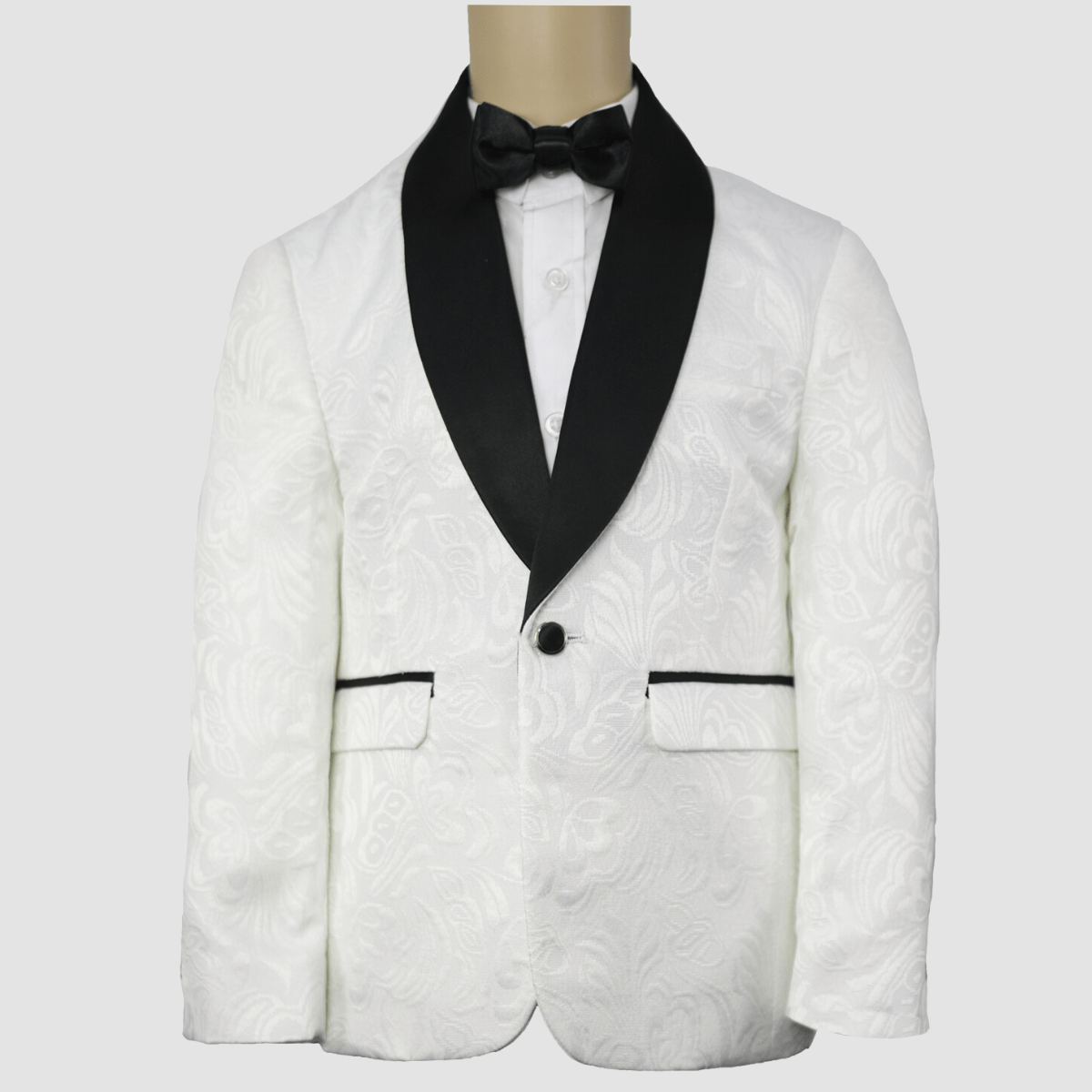 Boulvandre Kids Varce Italia Brocade Dinner Suit Jacket in Ivory