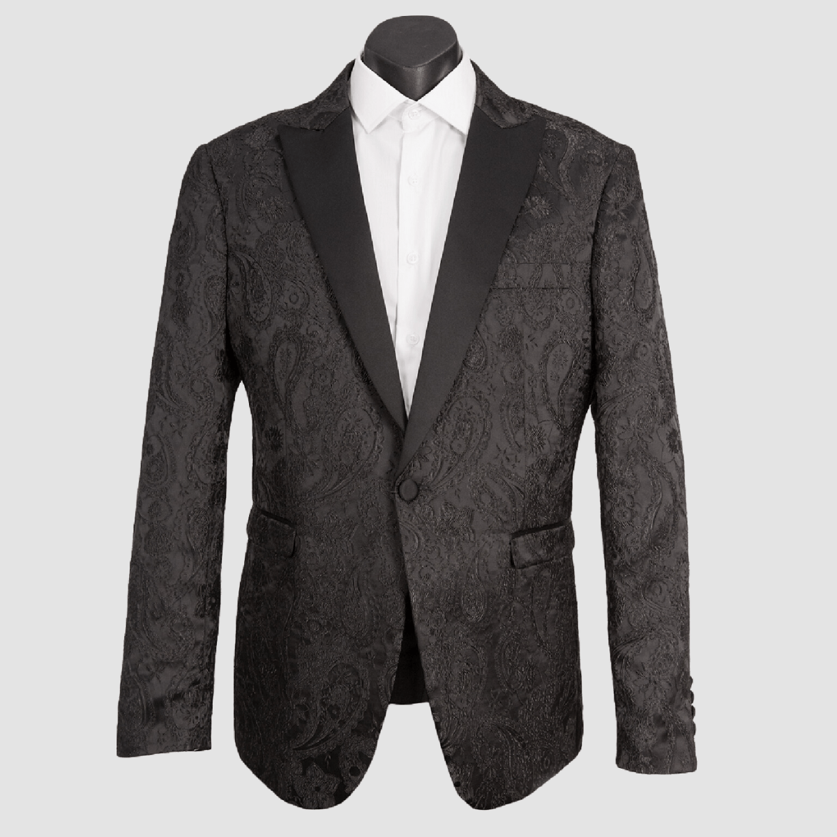 Boulvandre Kids Varce Italia Brocade Dinner Jacket in Black Paisley