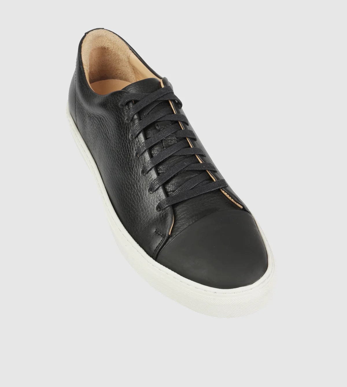 Brando Barry Mens Leather Sneaker in Black
