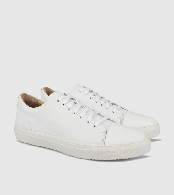Brando Barry Mens Leather Sneaker in White