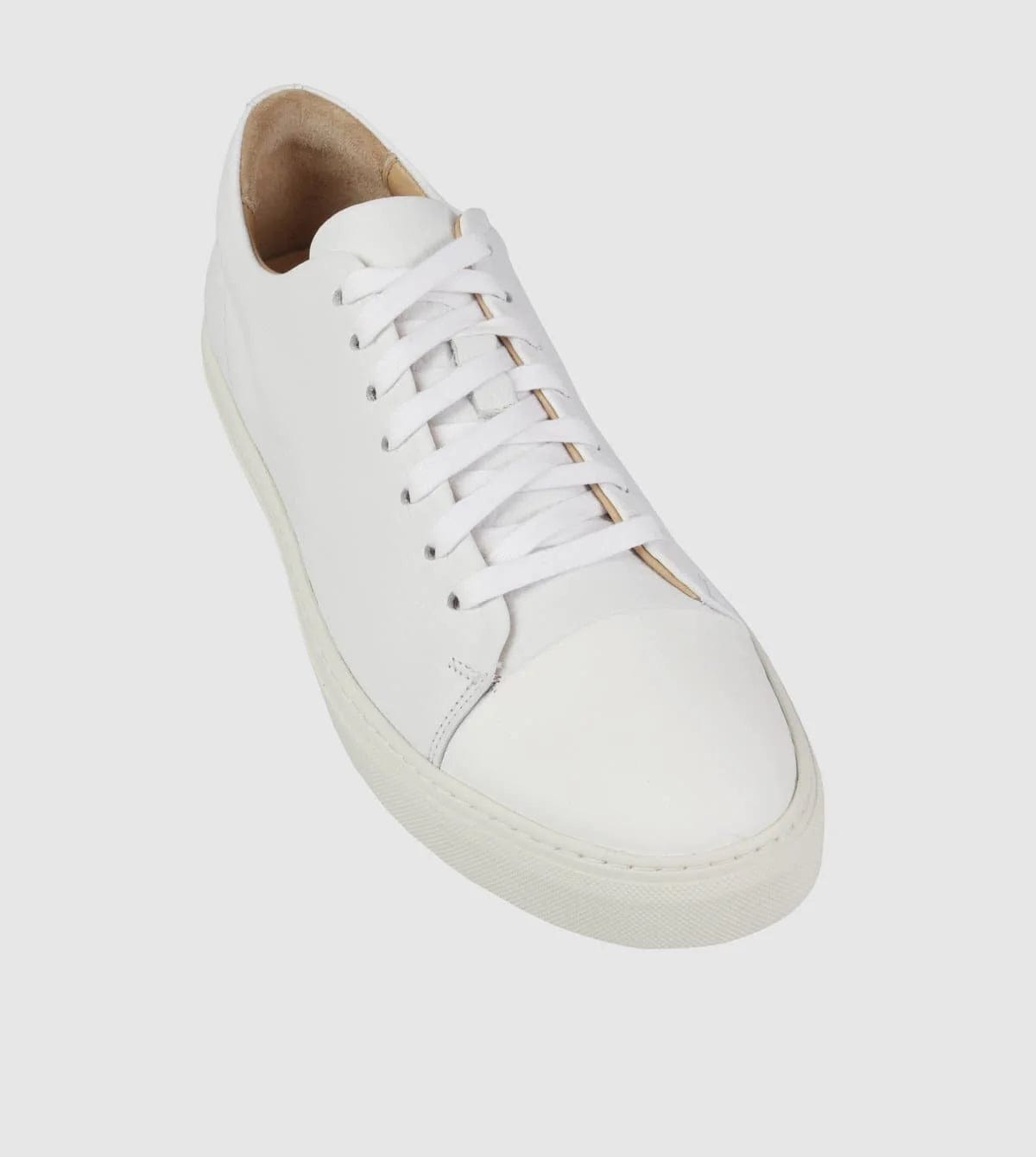 Brando Barry Mens Leather Sneaker in White