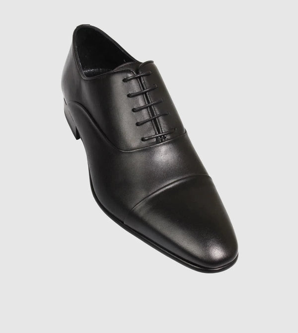 Brando Austin Mens Oxford Leather Shoe in Black