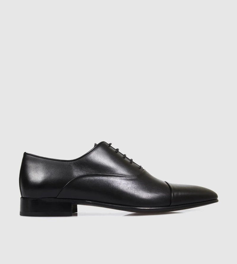 Brando Austin Mens Oxford Leather Shoe in Black