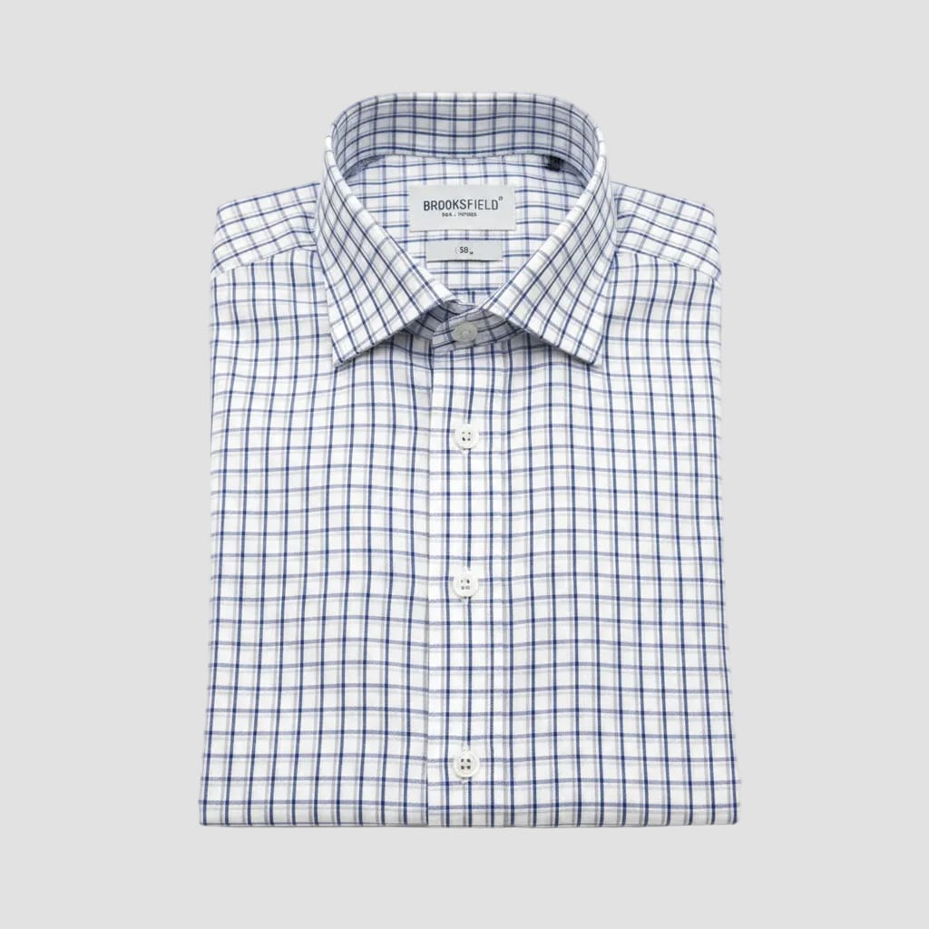brooksfield blue check shirt