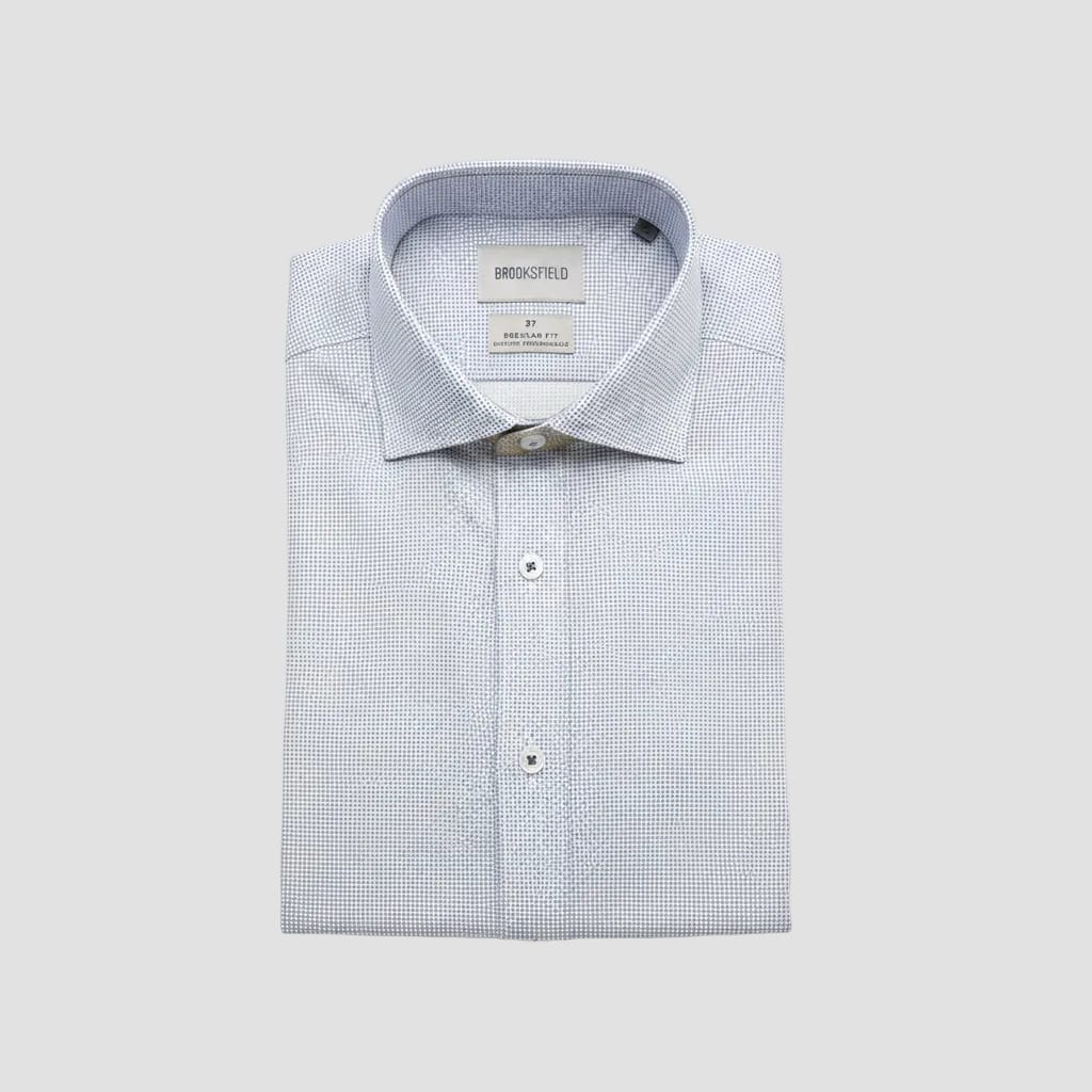 Brooksfield Slim Fit Shirt in Blue Micro Pattern