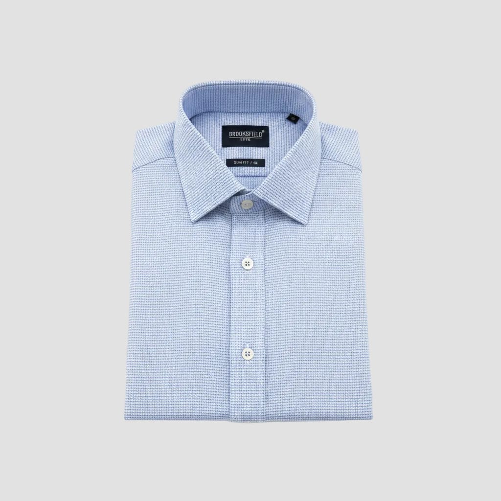 blue micro pattern shirt