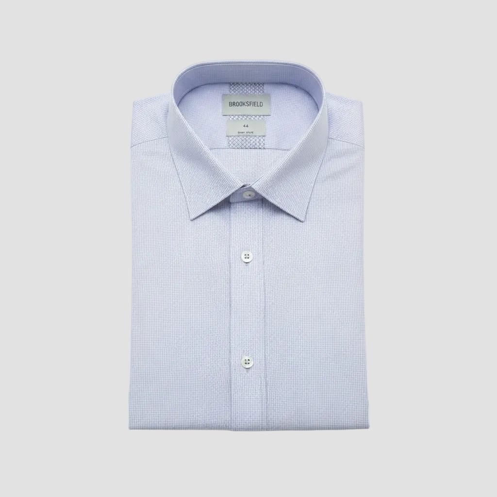Brooksfield Slim Fit Shirt in Blue Micro Pattern