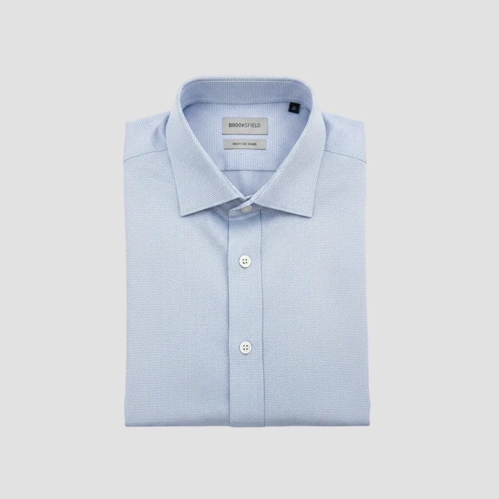 Brooksfield Slim Fit Shirt in Blue Micro Pattern