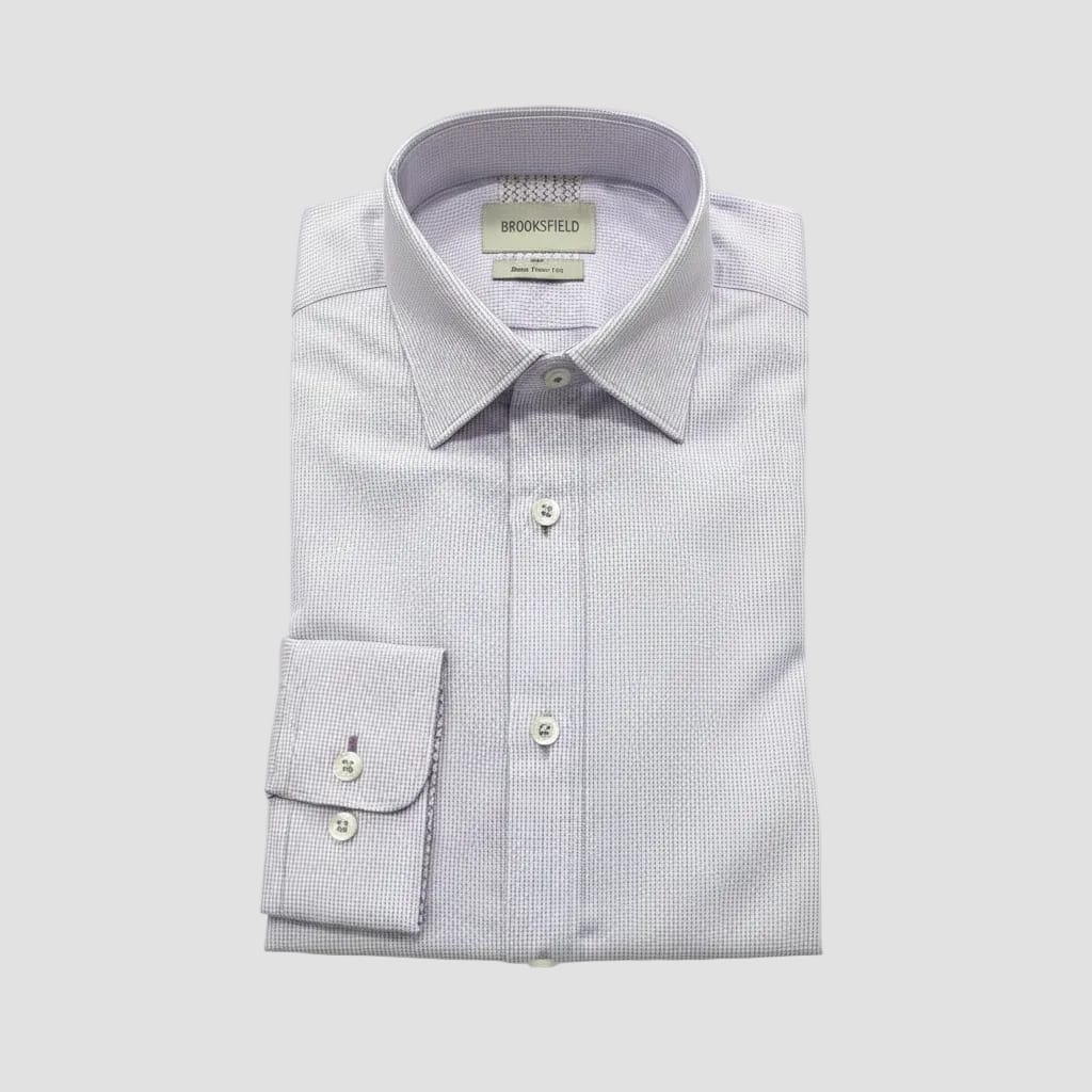 Brooksfield Slim Fit Shirt in Lilac Micro Check