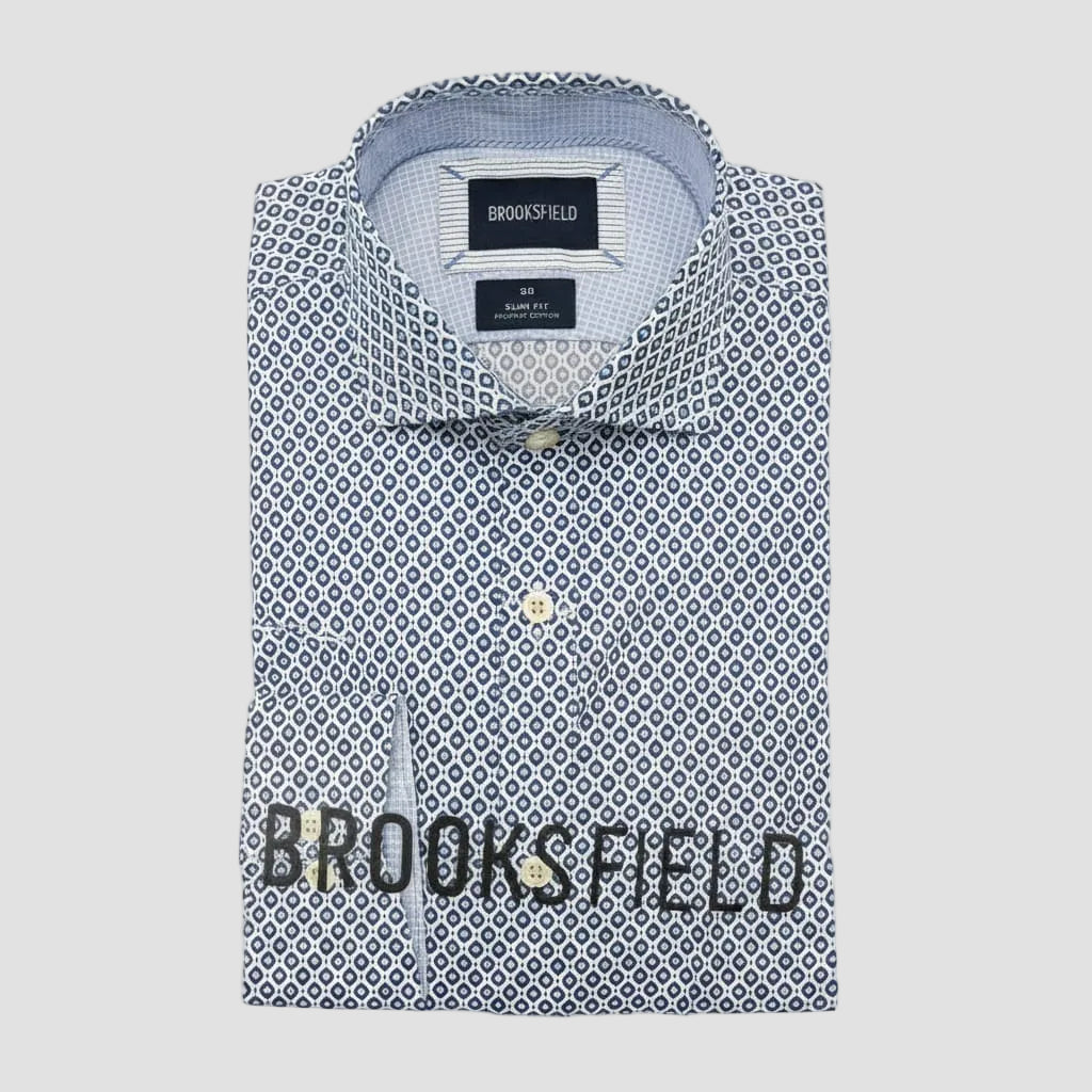 Brooksfield navy detail shirt
