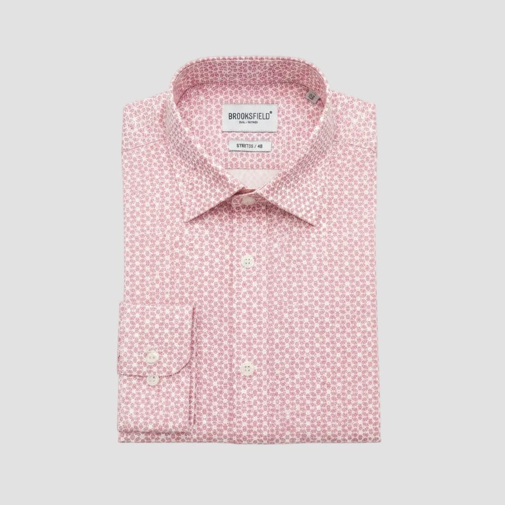 Brooksfield Slim Fit Shirt in Pink Pattern