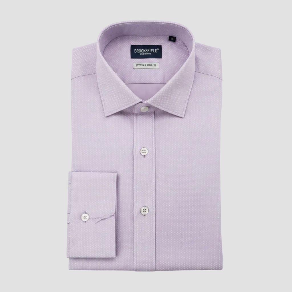 Pink dress shirt with micro white spots
