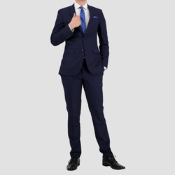Bruton Slim Fit Mens Abram XL Suit in Navy Check FT1