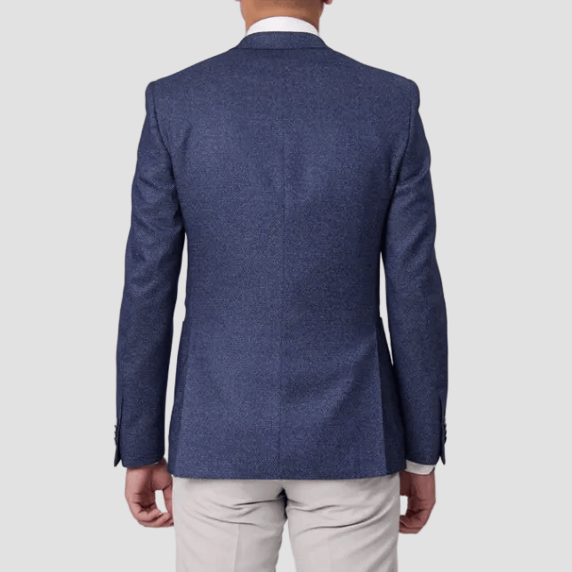 Bruton Adin Slim Sports Jacket—blue slim fit with notch lapel and four‑button sleeve.