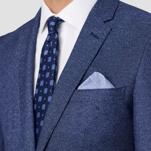 Bruton Adin Slim Sports Jacket—blue slim fit with notch lapel and four‑button sleeve.