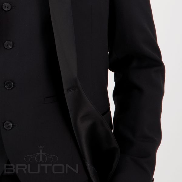 Bruton Slim Fit Mens David Suit in Black SSA8