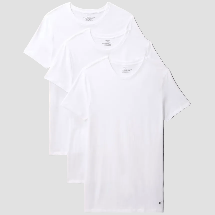 CK 3PK Classic Short Sleeve Crewnecks made with 100% cotton