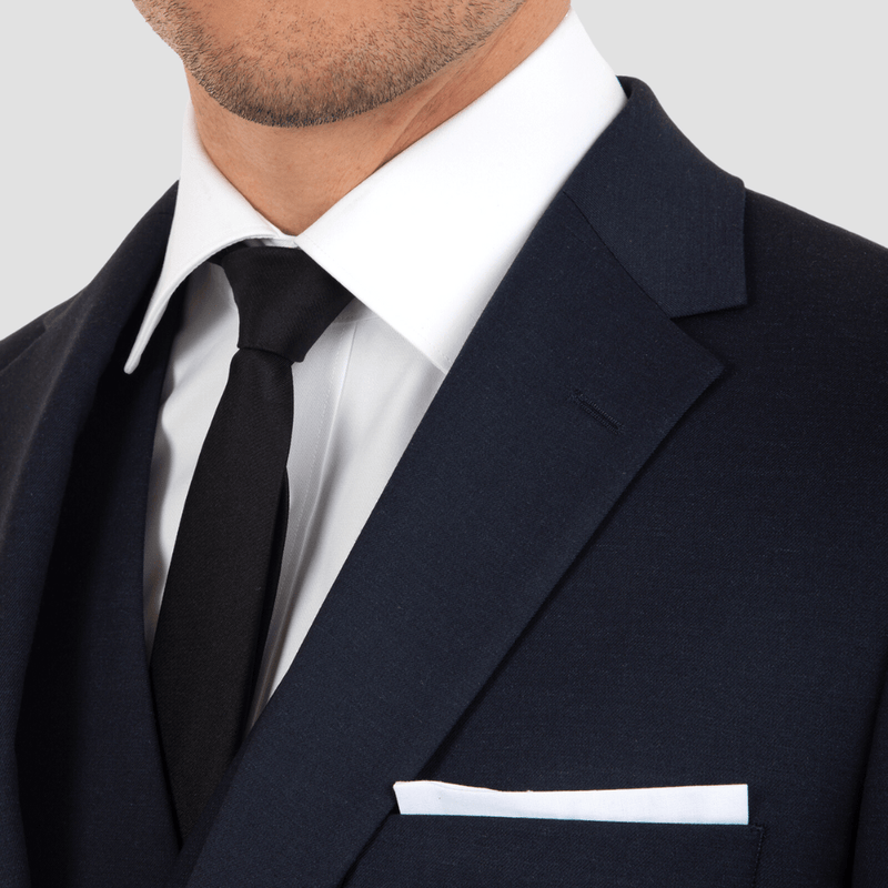 Cambridge slim fit serra mens peak lapel suit in navy blue