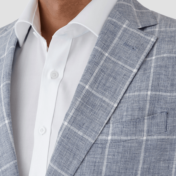 Cambridge classic fit armadale sports jacket in light blue pure linen