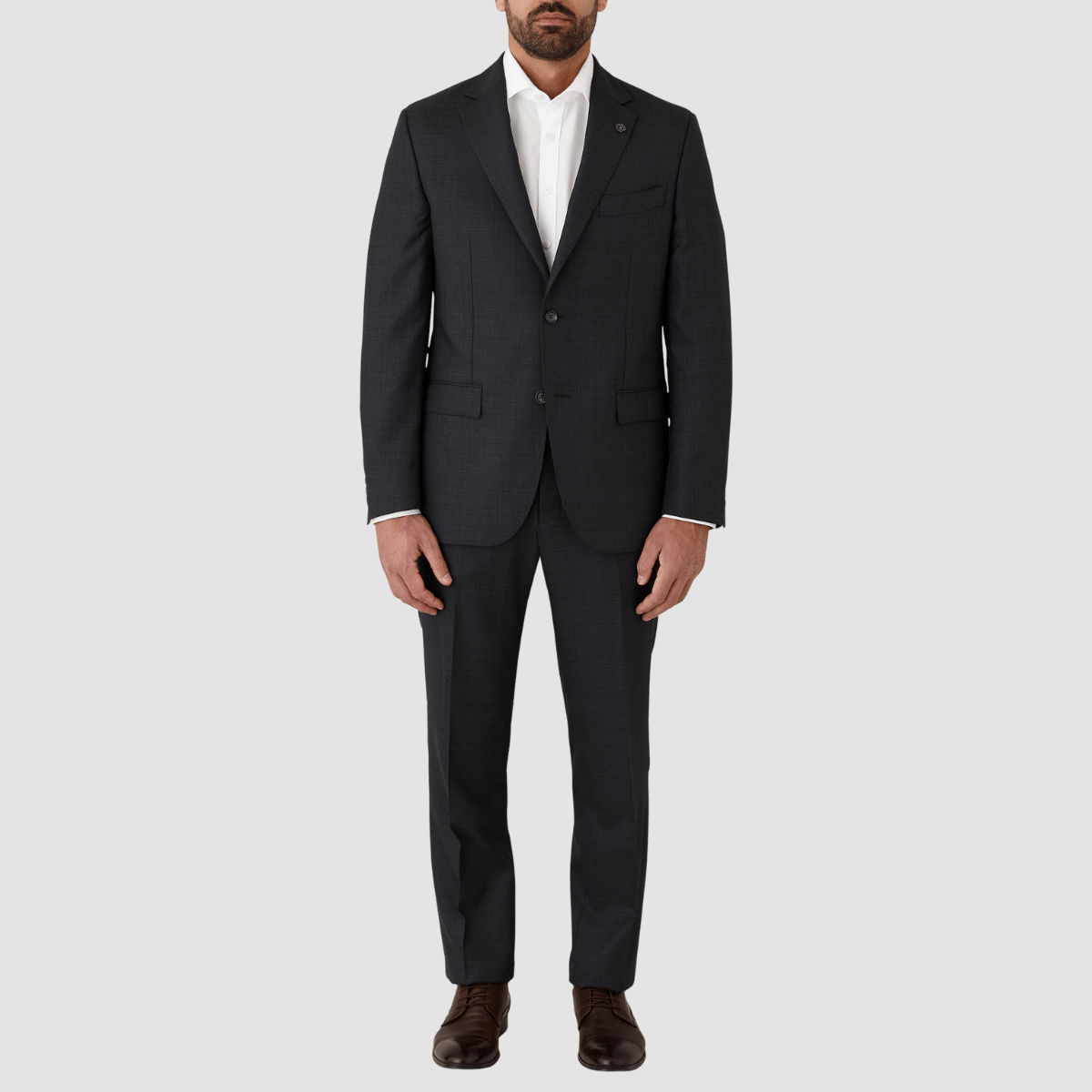 Cambridge Classic Fit Pure Merino Wool Morse Suit in Charcoal