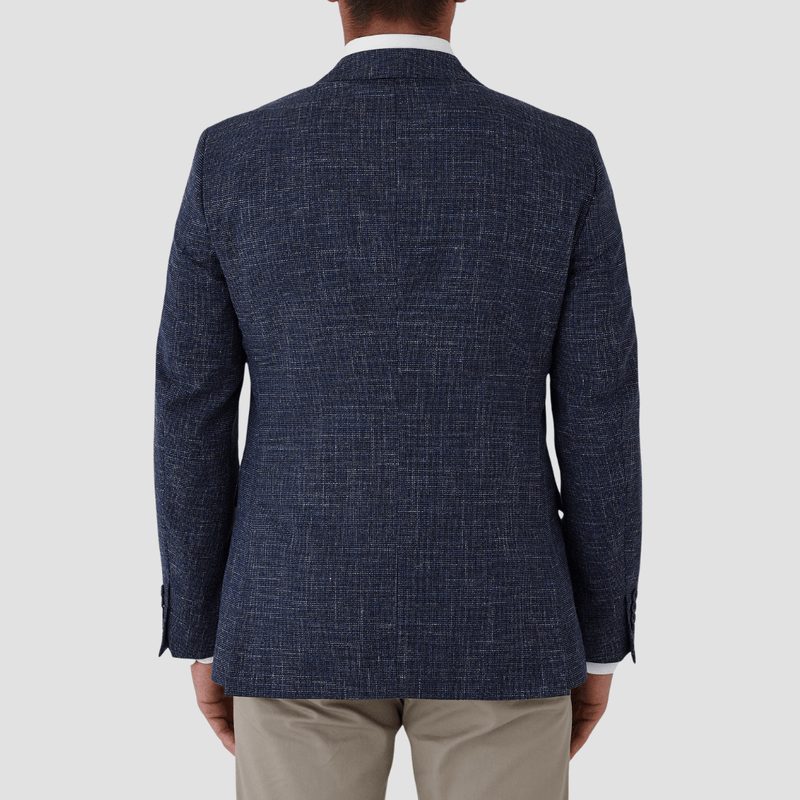 Cambridge classic fit hawthorn sports jacket in navy blue linen blend