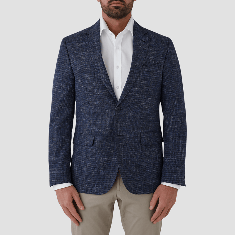 Cambridge classic fit hawthorn sports jacket in navy blue linen blend –  Mens Suit Warehouse - Melbourne