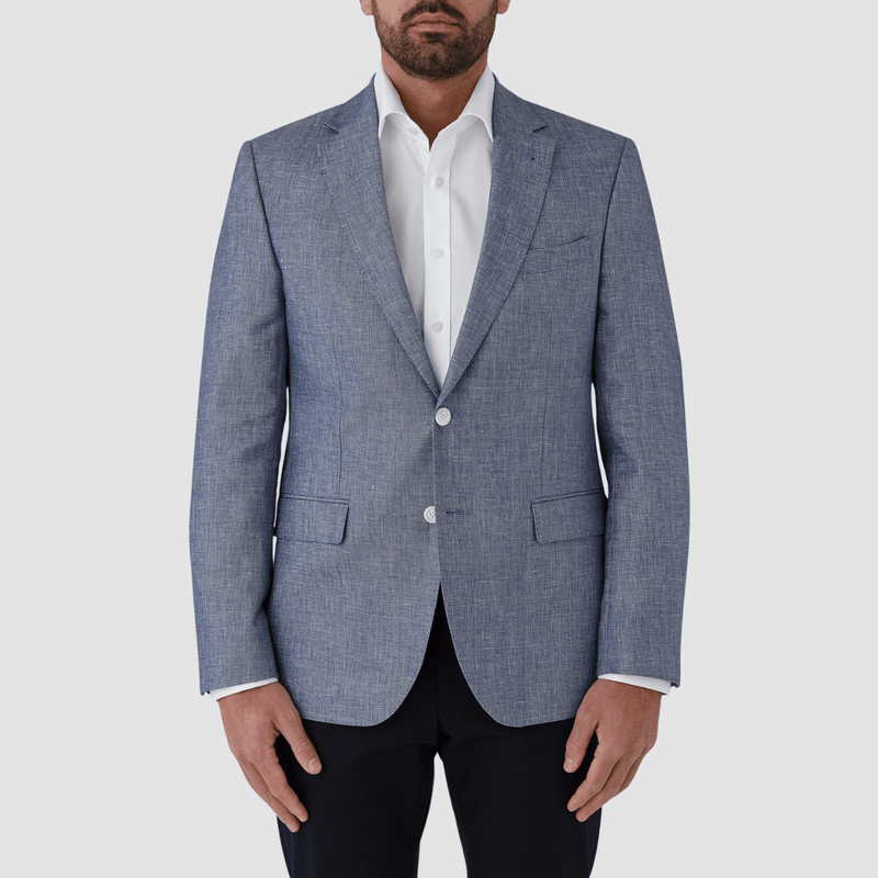 Cambridge classic fit hawthorn sports jacket in blue linen