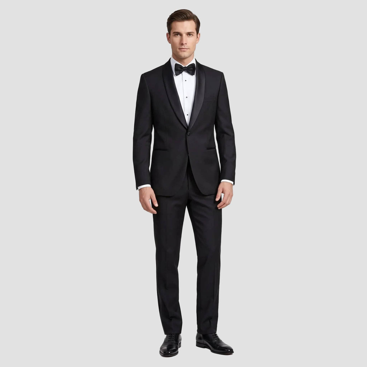 cambridge andes slim fit tuxedo suit in black