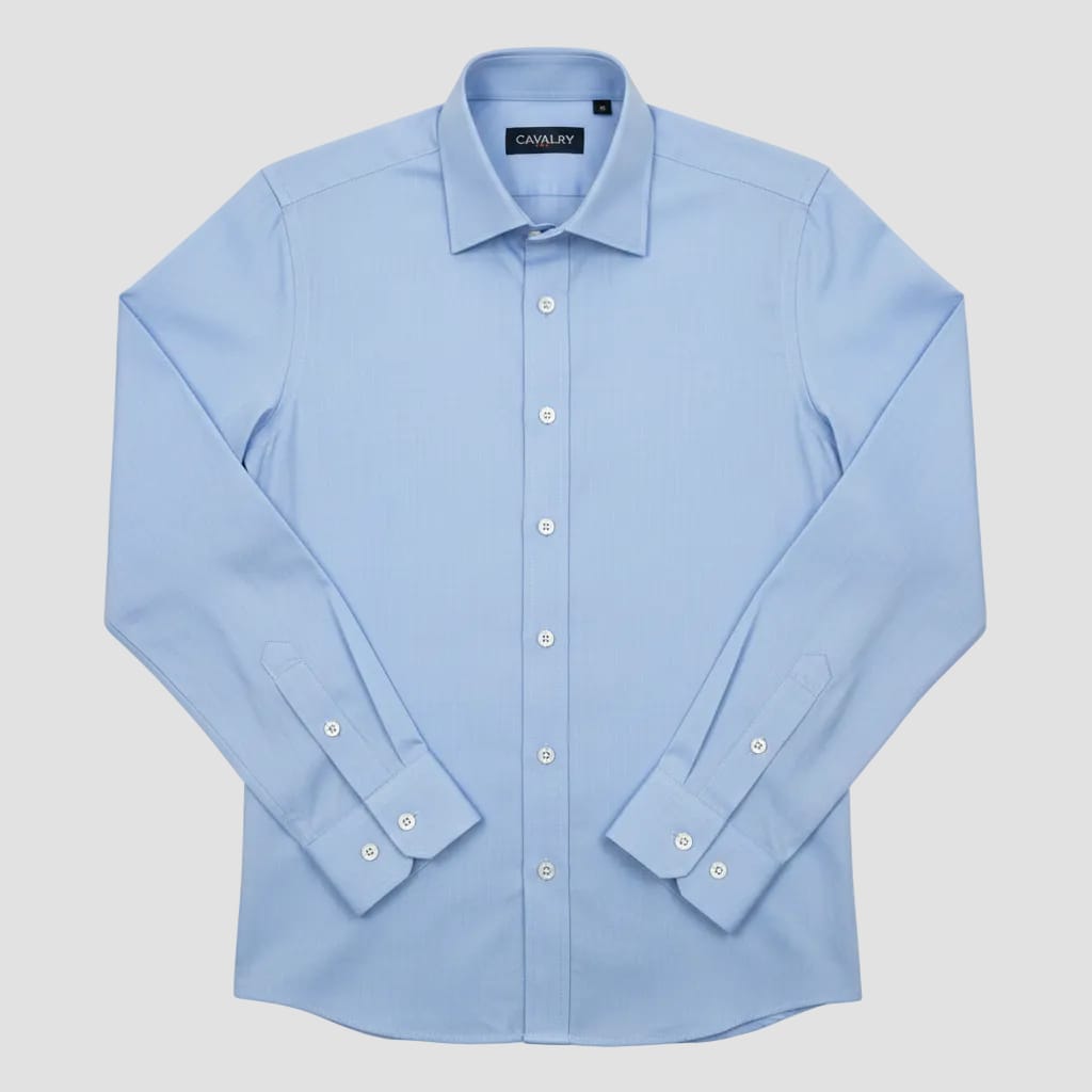 Light blue dress shirt with 'Cavalry' branding
