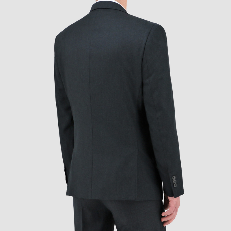 Back view of the Christian Brookes Slim Fit Bond Suit in Charcoal Big Mens