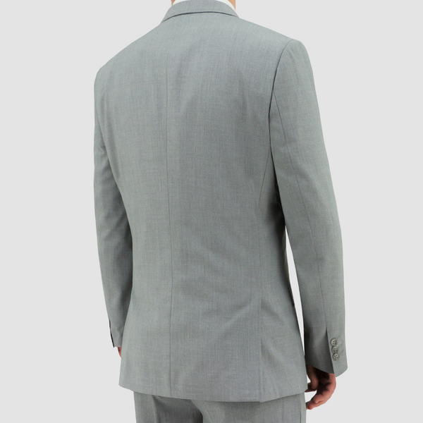 Back view of the Christian Brookes Slim Fit Bond Suit in Light Grey Big Mens