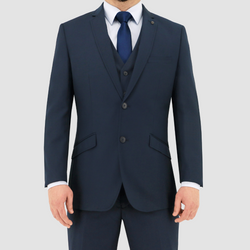 Front view of the Christian Brookes Slim Fit Bond Suit in Deep Blue Regular