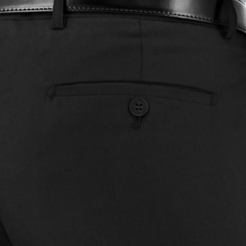 Button details of the Christian Brookes Classic Fit Trouser in Black