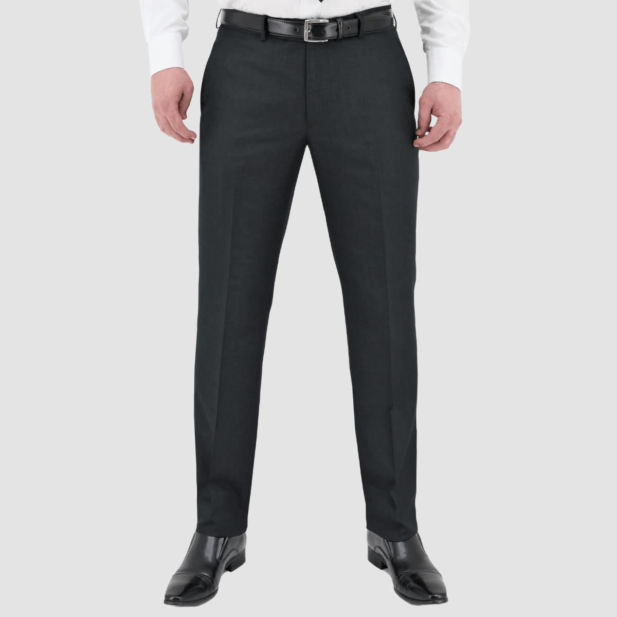 Front view of the Christian Brookes Slim Fit Cam Trouser in Charcoal