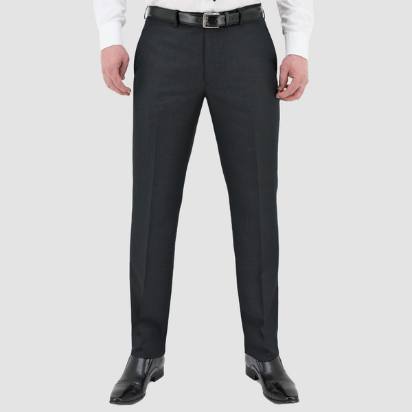 Front view of the Christian Brookes Slim Fit Cam Trouser in Charcoal