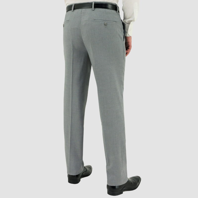 Back view of the Christian Brookes Slim Fit Cam Trouser in Light Grey