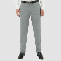 Front view of the Christian Brookes Slim Fit Cam Trouser in Light Grey