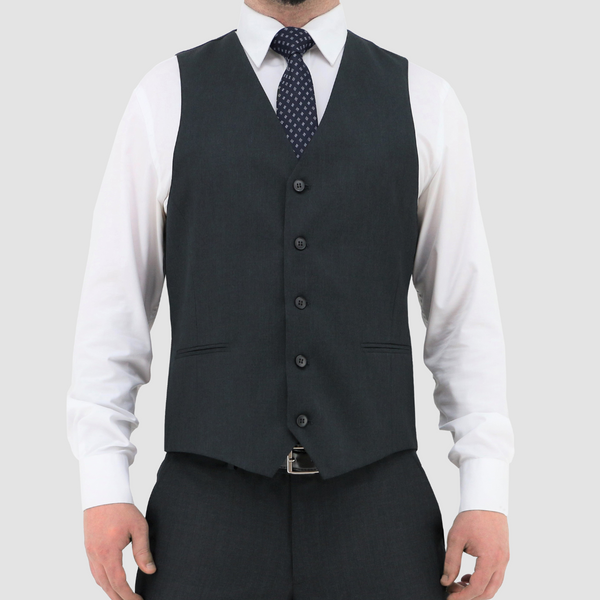 front view of the Christian Brookes Classic Fit Ryan Vest in Charcoal