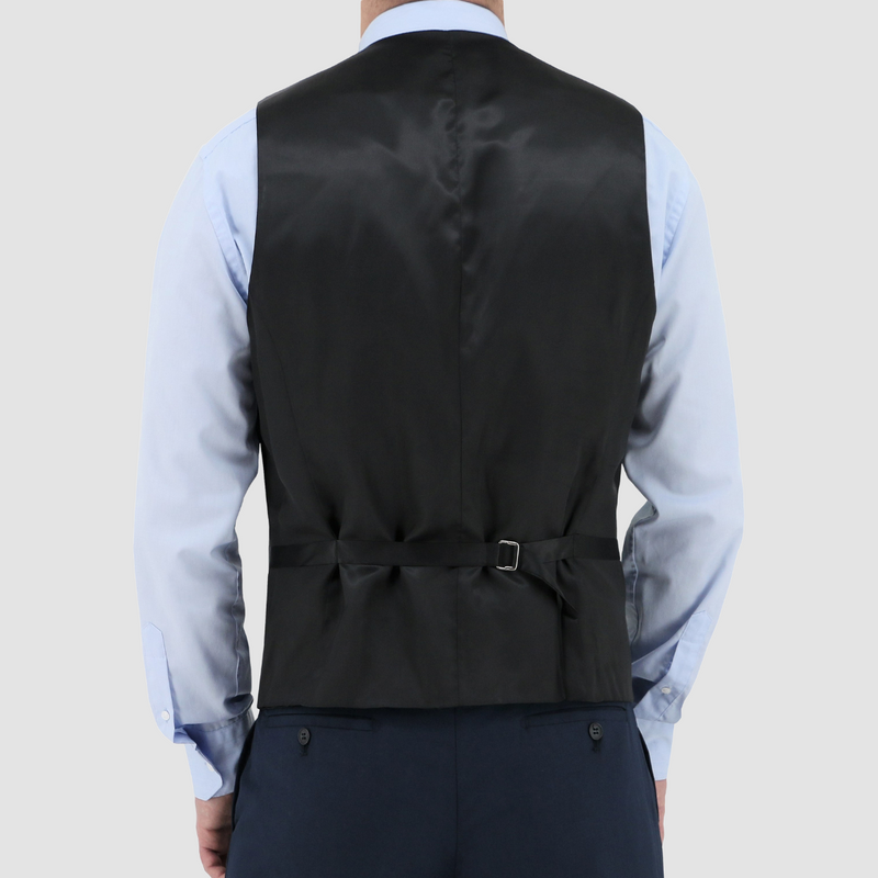 Back view of the Christian Brookes Classic Fit Ryan Vest in Dark Navy