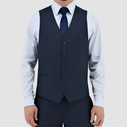 Front view of the Christian Brookes Classic Fit Ryan Vest in Dark Navy