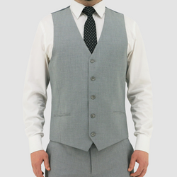 Front view of the Christian Brookes Classic Fit Ryan Vest in Light Grey