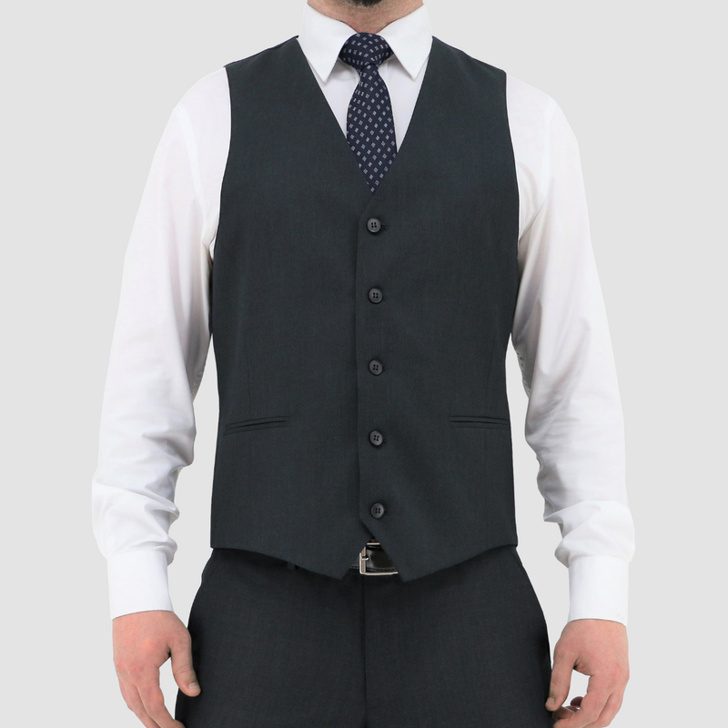 Front view of the Christian Brookes Classic Fit Ryan Vest in Black