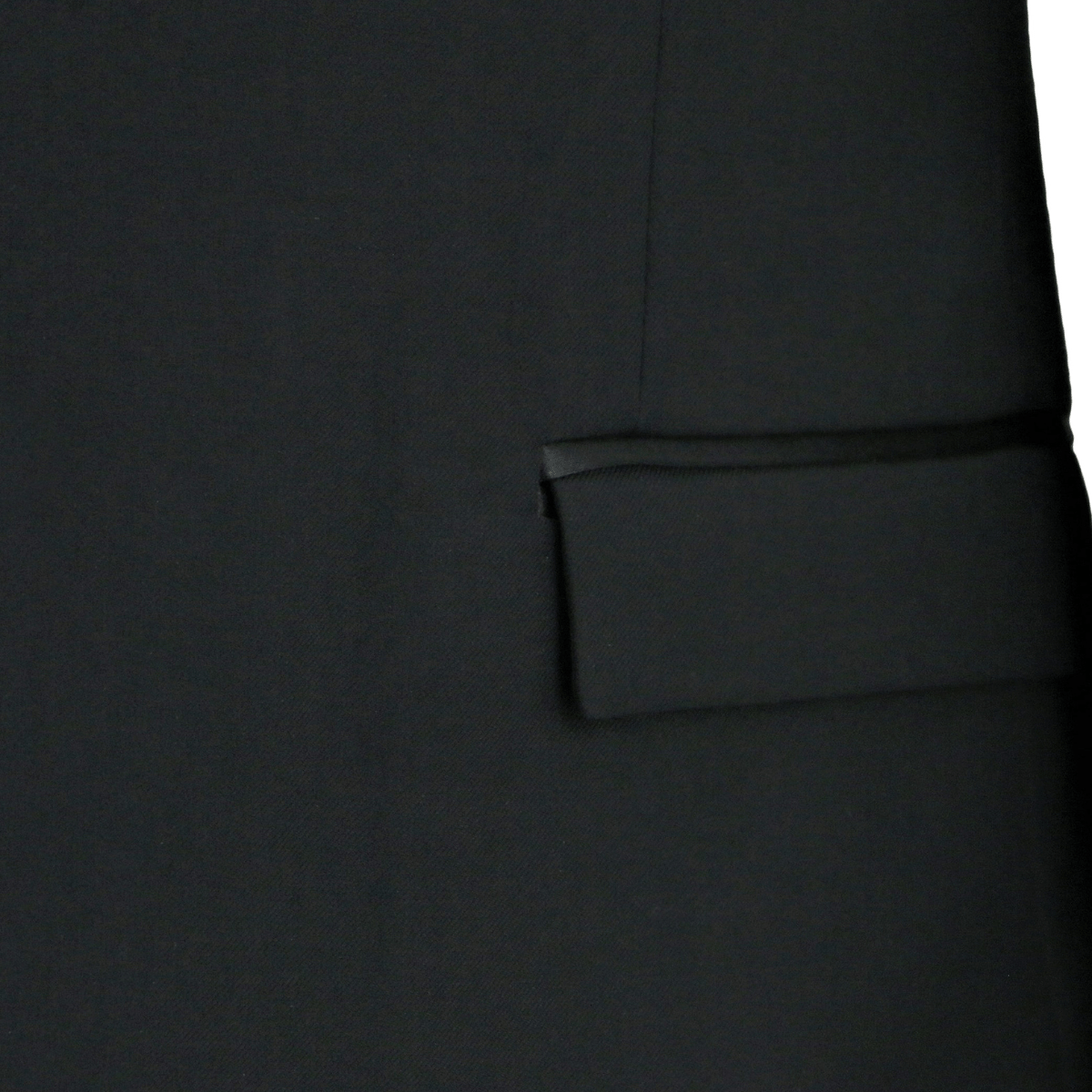 pocket details of the Christian Brookes Slim Fit Shawl Evening Suit in Black