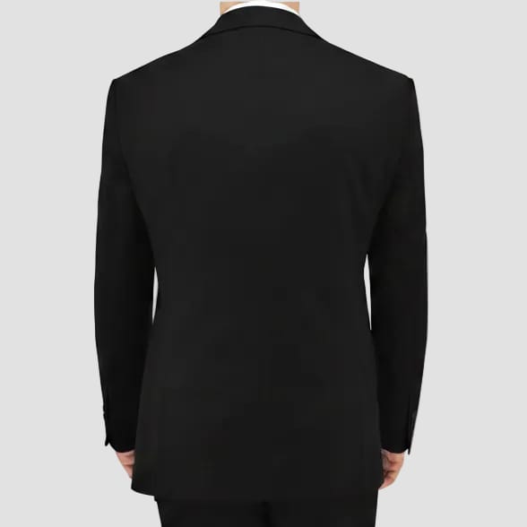 Black suit jacket on a white background