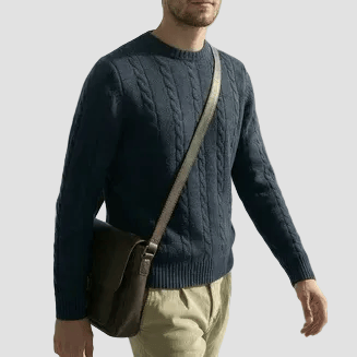 Daniel Hechter's navy cable knit jumper