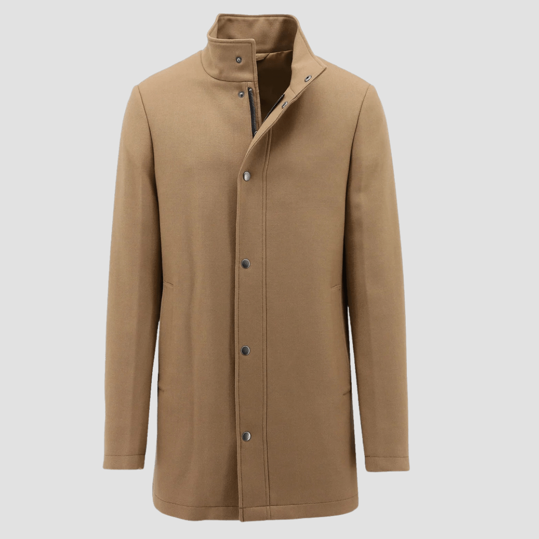 Daniel Hechter Men’s Messina Tan Coat, made from winter‑weight pure wool.