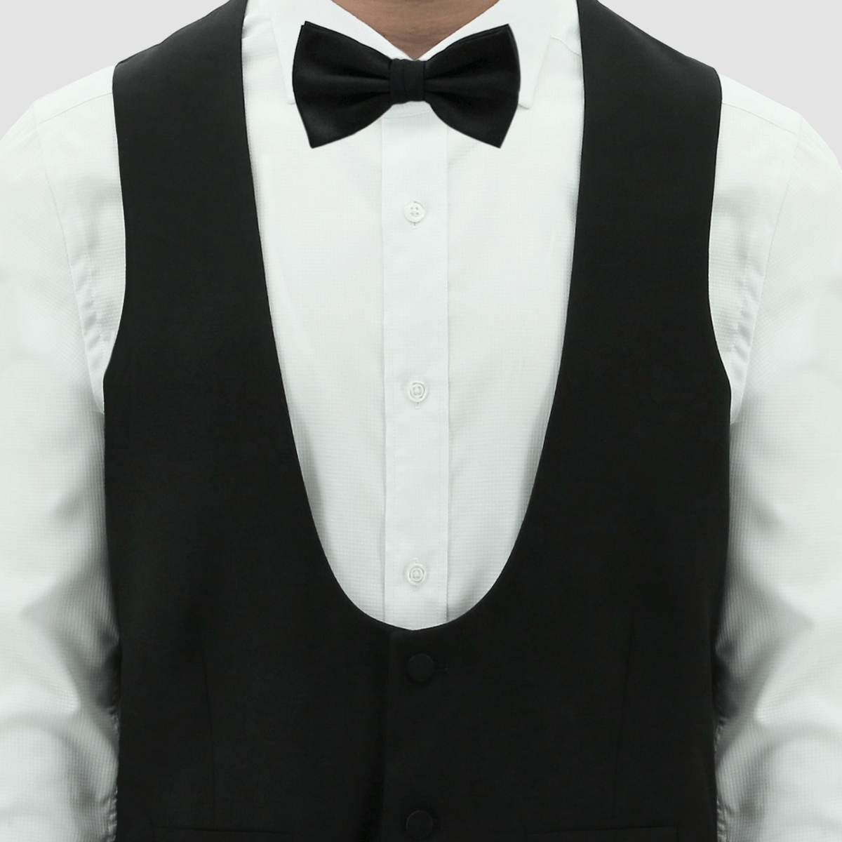 Men’s Slim Fit Scoop‑Neck Waistcoat in Black by Daniel Hechter